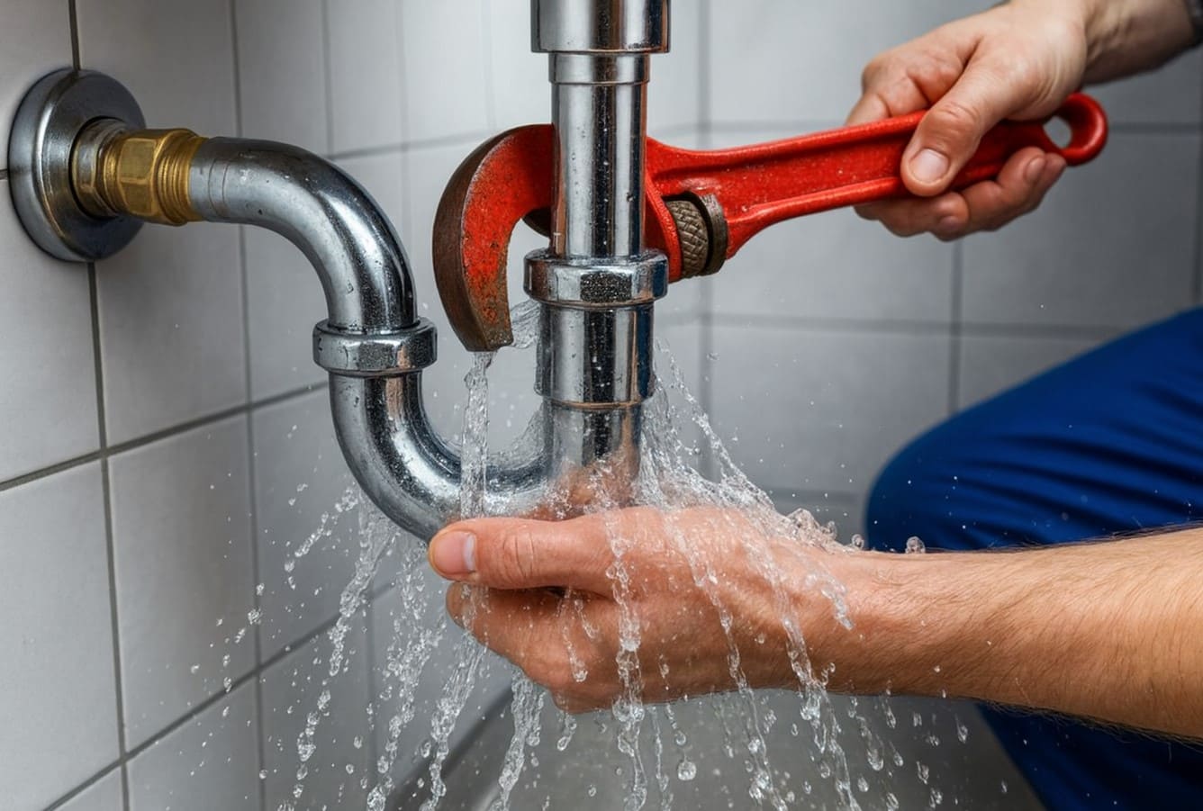 Fontanero reparando fugas de agua en Murcia